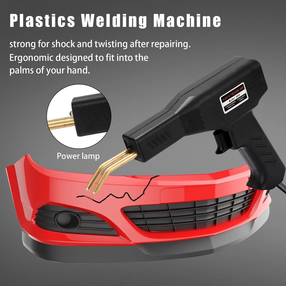 Hot Repair Gun Staples Welder Machine Welding Kit Bumper Stapler Plastic Car 600