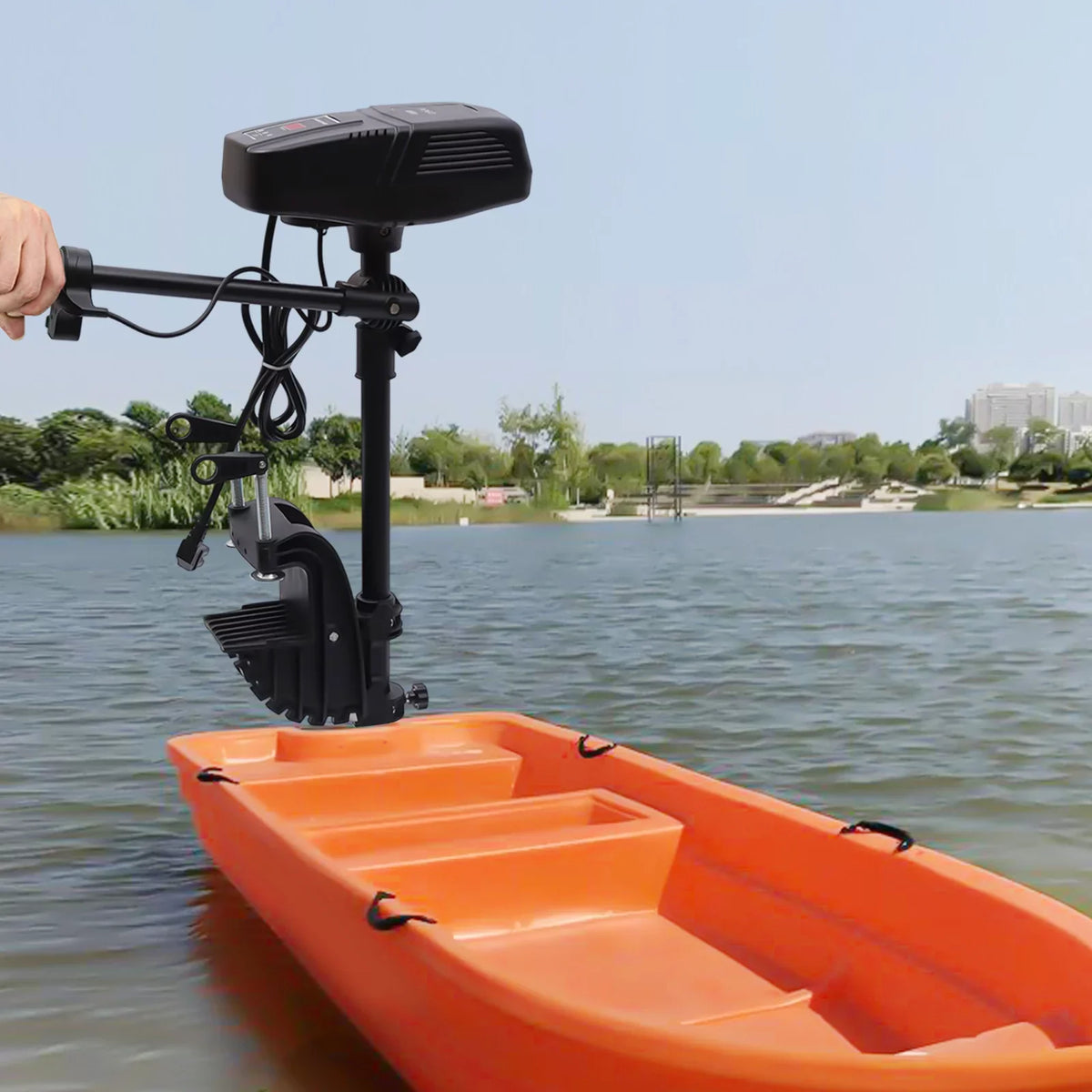 Trolling 2300RPM LED Rotatable Motor 48V Electric 360° Brushless Display Boat Motor Outboard Motor Engine Fishing 1400W Aiqidi