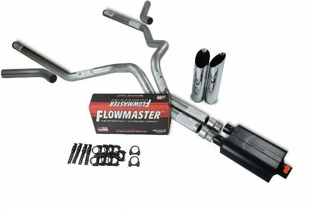 3" Super Flowmaster 40 Ford F150 Tip 15-18 Corner Dual Slash Kits Exhaust Exit