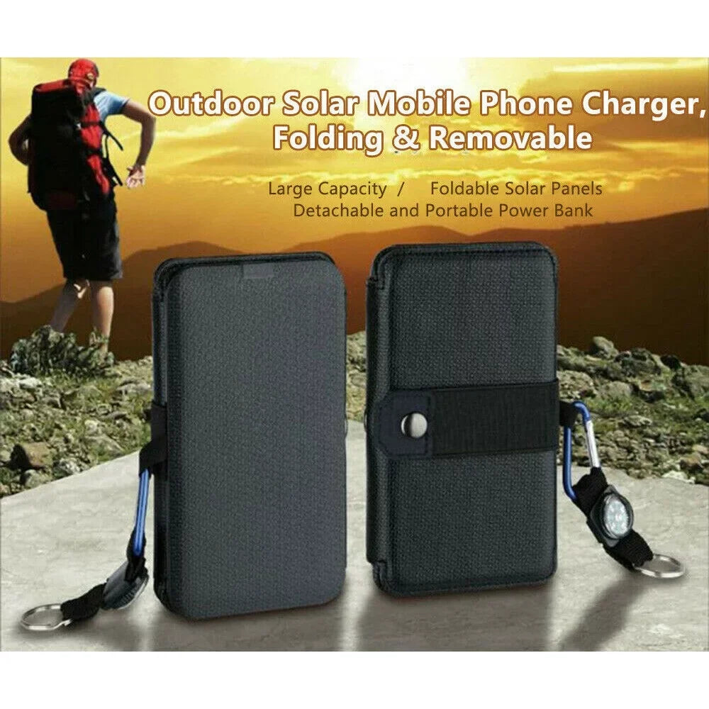 Charger Camping Solar Bank Power Waterproof Portable Panel Phone Mobile Outdoor JLLOM