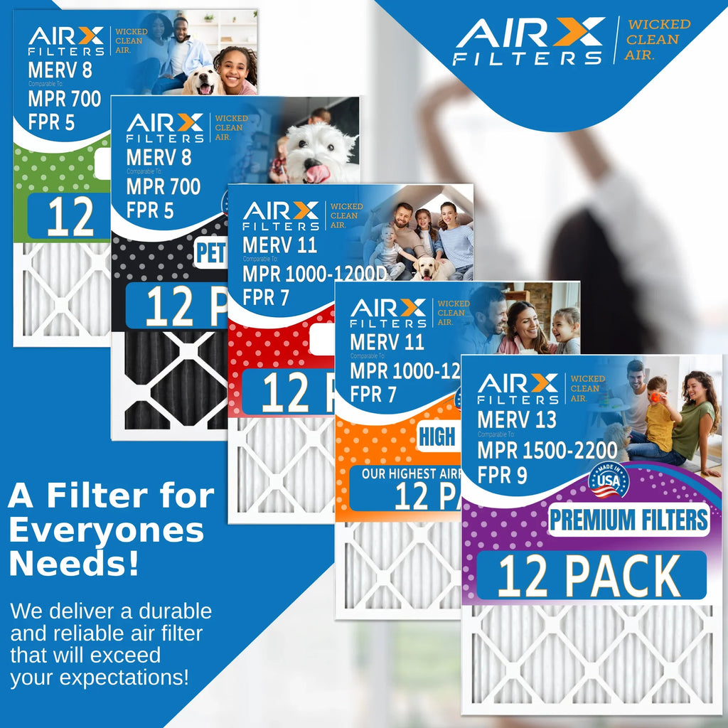 FILTERS to FPR 20x20x1 Comparable - in 700 Made Air 12 Rating, MPR USA 5 CLEAN MERV WICKED AIRX 8 of AIR. & by Pack Filters Filter Furnace