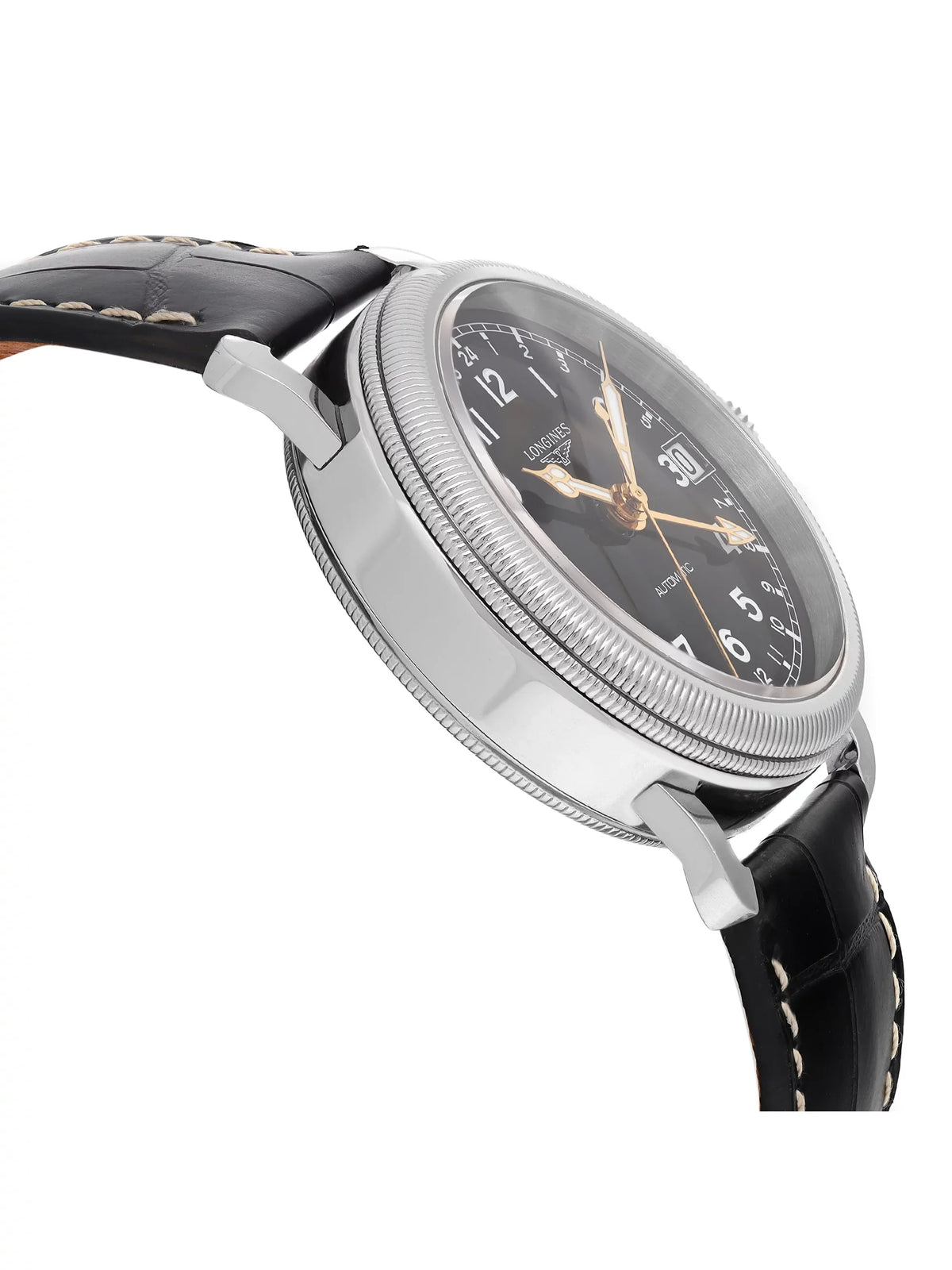 Avigation Steel New L2.778.4.53.2 GMT Watch Heritage Automatic Longines Black