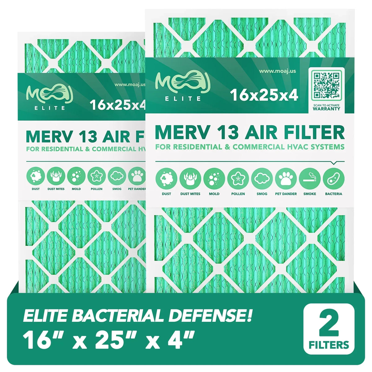 13 IN x | 16x25x4 4.31" MERV x Filters Pleated Furnace 24.88" for Applications Air Viral Replacement BASED Elite Air AC 15.88" Actual USA Bacterial Dimensions: | | MOAJ (2-PACK) & Filter | Defense & |