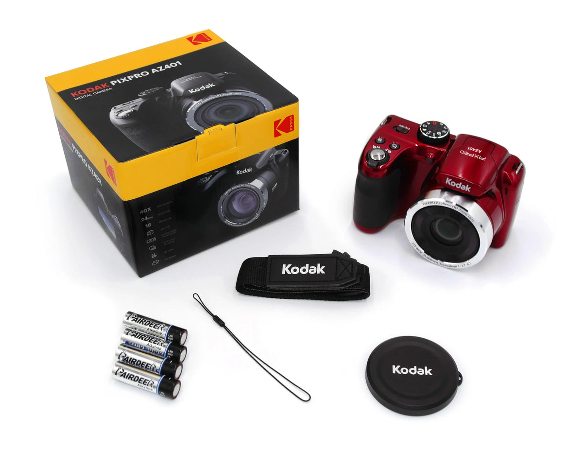 Digital AZ401 HD720p video PIXPRO (Red) KODAK Camera - Bridge 40X 16MP Zoom Optical