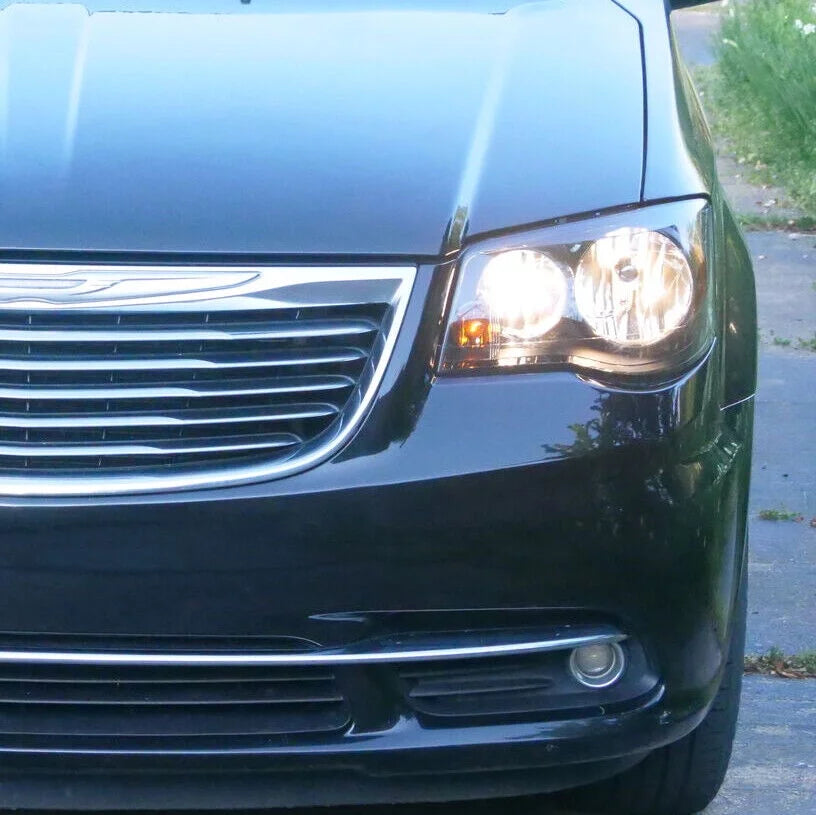 Town Headlamps (Driver Pair 2008-2016 Dodge Kojem Housing Headlights 2011-2020 & Passenger) Black Grand Caravan for Chrysler Country