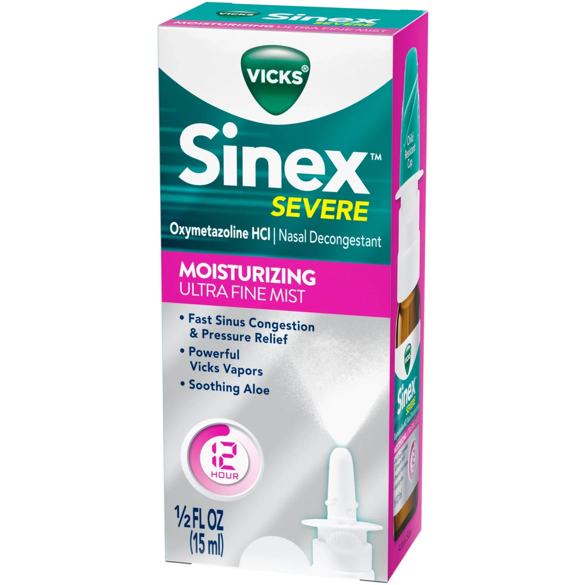 0.5 Aloe 3 Each Vicks Ounces Moisturizing Mist, Severe Ultra Pack Sinex Fine