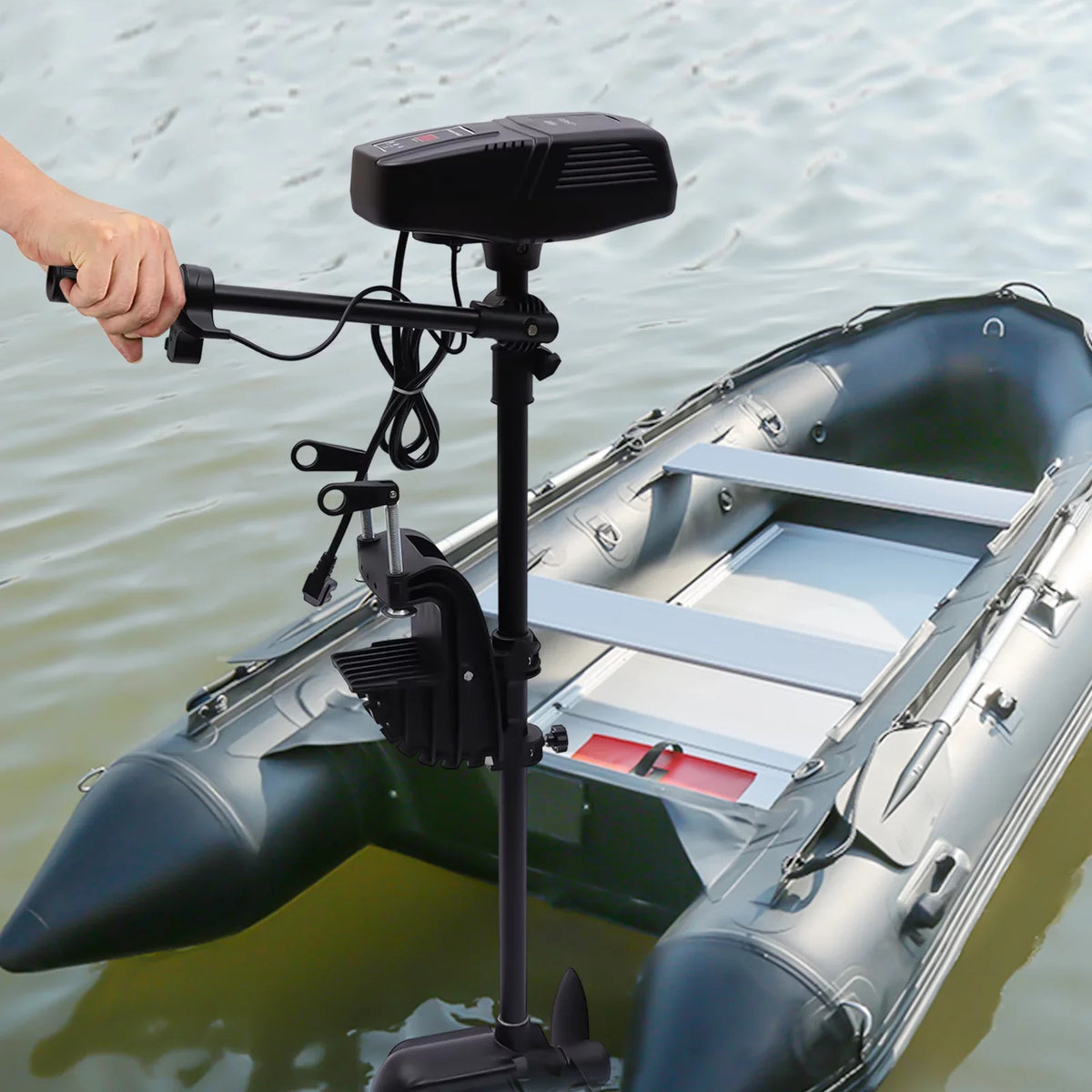Trolling 2300RPM LED Rotatable Motor 48V Electric 360° Brushless Display Boat Motor Outboard Motor Engine Fishing 1400W Aiqidi