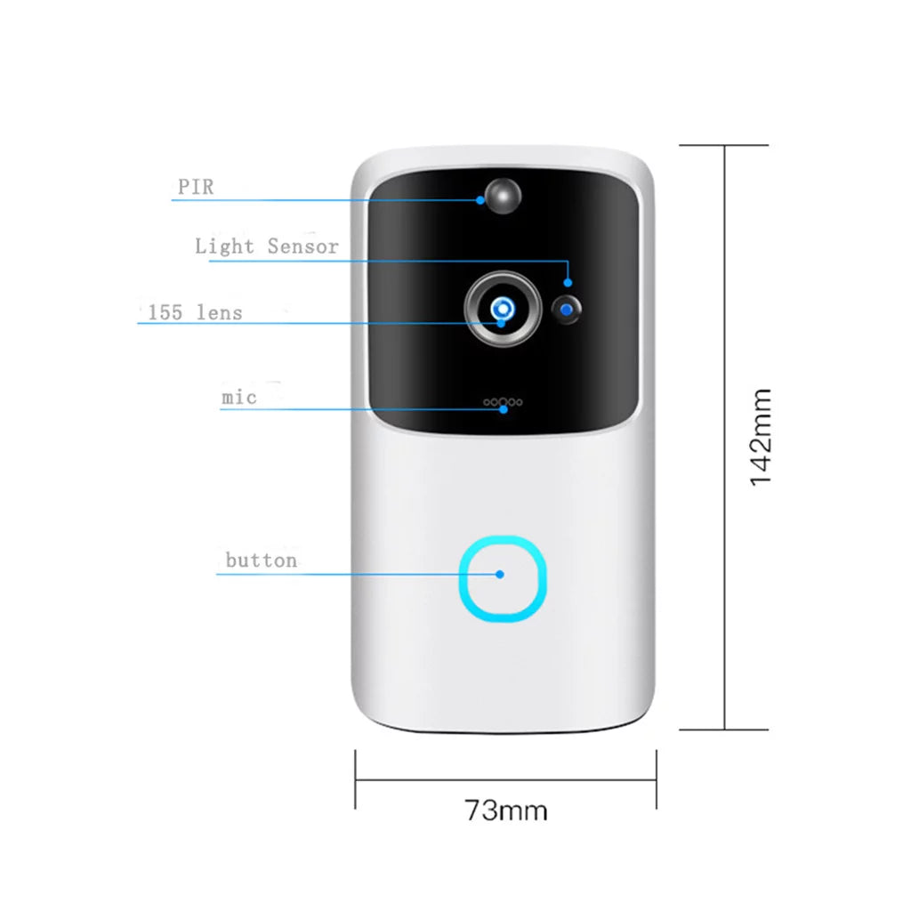 Video Wifi & Doorbell Hd Ios&Android Camera Audio Night for Operated Doorbell Wireless Vision Speaker Motion