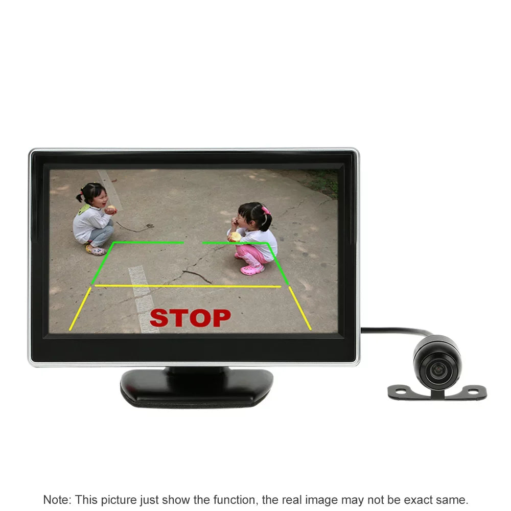 HD System Backup Car View Parking Aibecy Reverse Inch + Display Camera 5 Monitor TFT Rear LCD