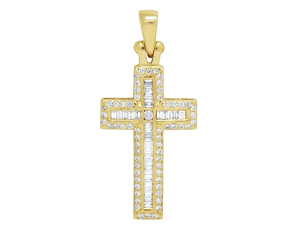 Cross 14K Yellow 0.4CT Baguette 1.25" Gold Diamond