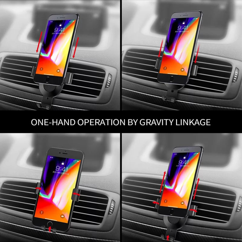 Q1R Model Auto Smart3 3 Vent Jitterbug Lively Air Holder Dock Mount Jitterbug Gravity for Lock With Cradle Compatible Smart Phone - Car