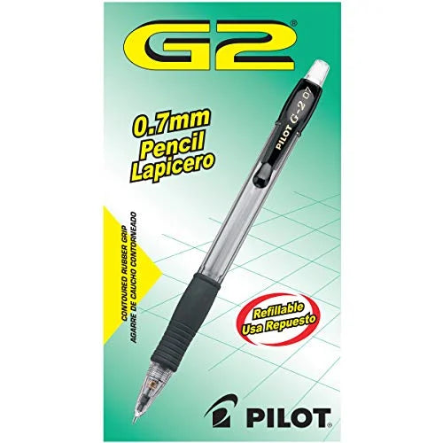 Mechanical (51015) 12-Pack Black PILOT Lead, G2 Pencils, 0.7mm with Accents,