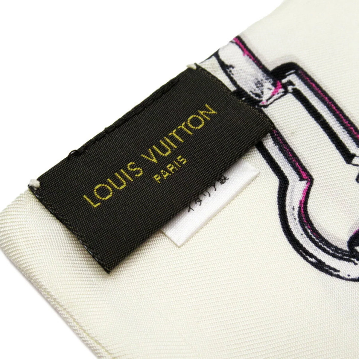 x Pre-Owned (Good) Vuitton MP1691 Louis Ribbon 100% Blue Silk Ivory Scarf Bandeau