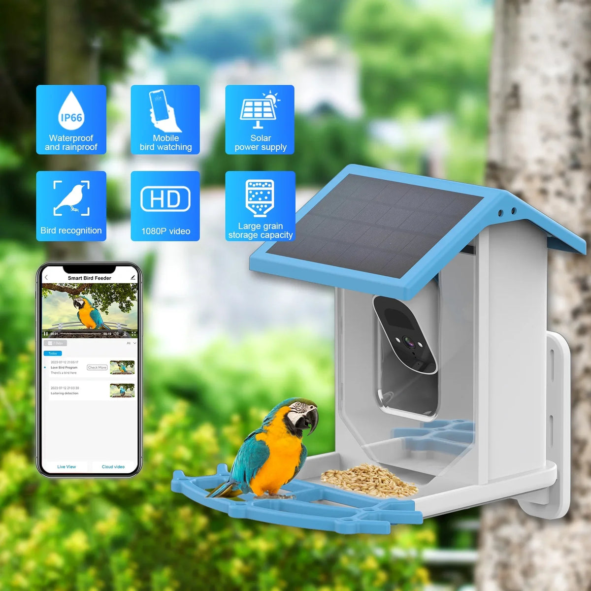 Real-time WaterproofCamera Arealer 1080p Camera Waterproof Smart Surveillance Camera Feeder camera,Ip66 CameraCamera With Feeder LowLowSolar Camera Vision