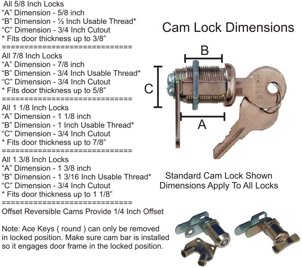 Prime 5/8" 1011.1160 18-3310 Products of Keyed Camlock- 4 Pack