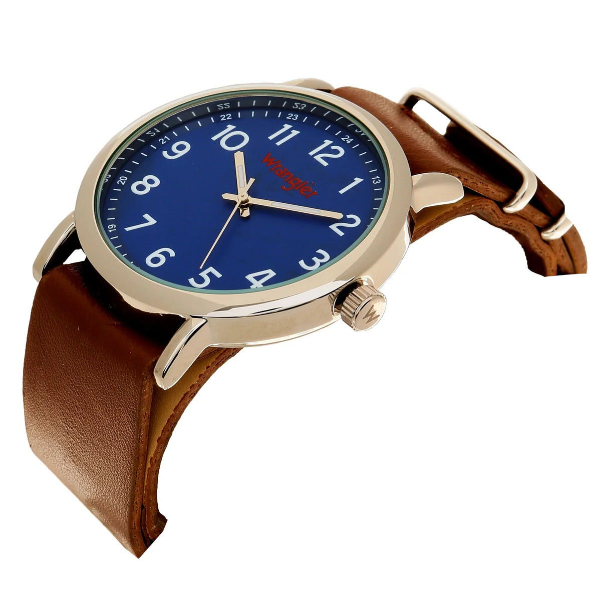 Dial, Wrangler Brown Nato Blue Style Watch Round Strap 45mm