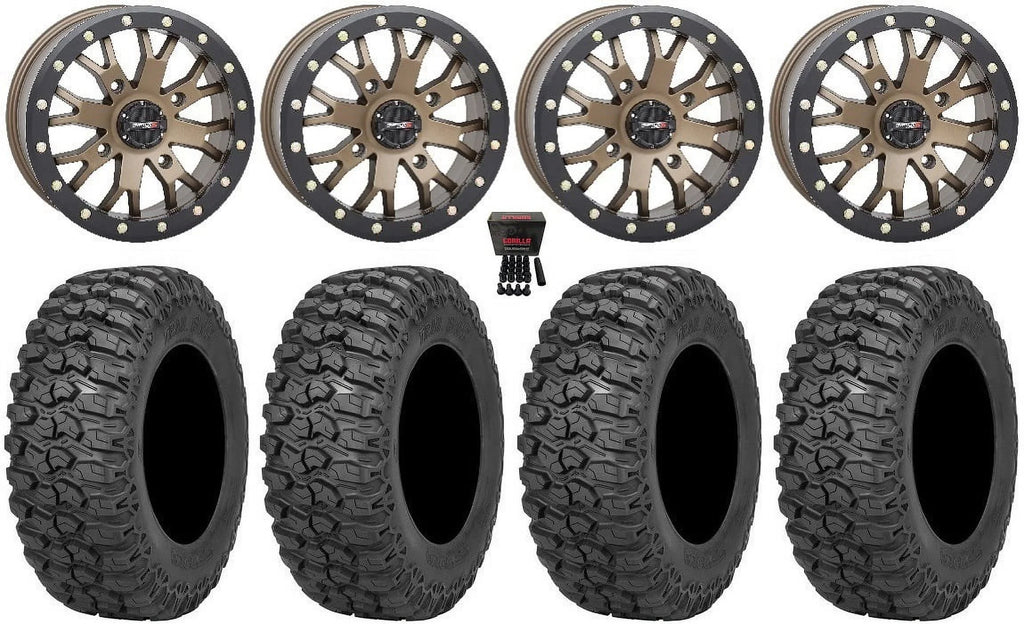 Saw Commander System Tires 32" 3 Bronze Renegade Outlander Maverick SB-4 2.0 Wheels 15" Defender Trail Can-Am (6+1)
