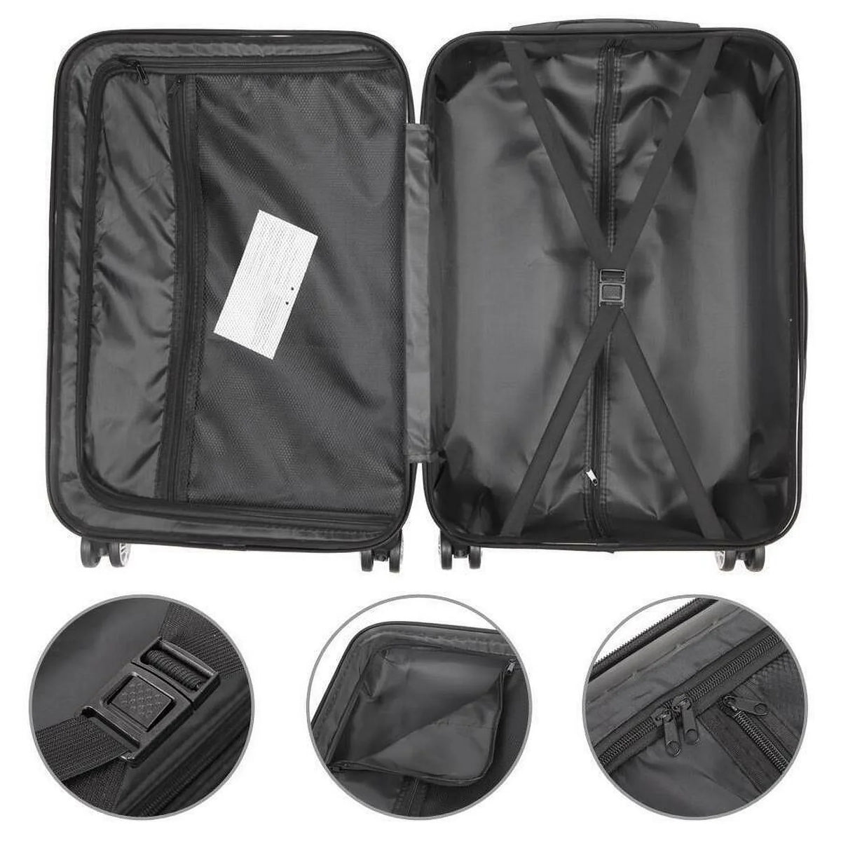 Set TSA Wine Lock, ABS Red, with Trolley 3-Piece Luggage