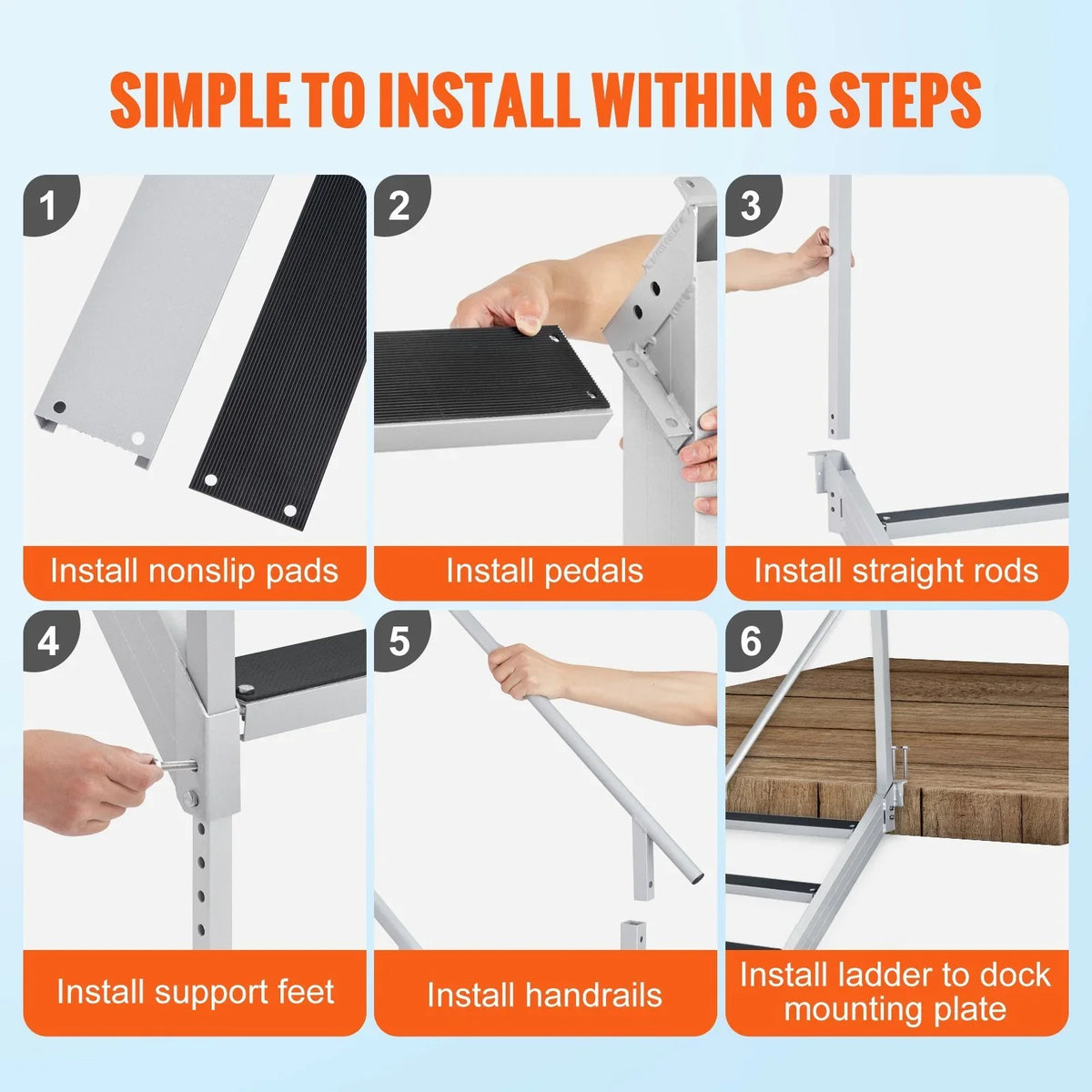 30-38 Vevor Capacity Step Ladder Load Dock 4 Stairs Dock in. Adjustable lbs 500 Height,