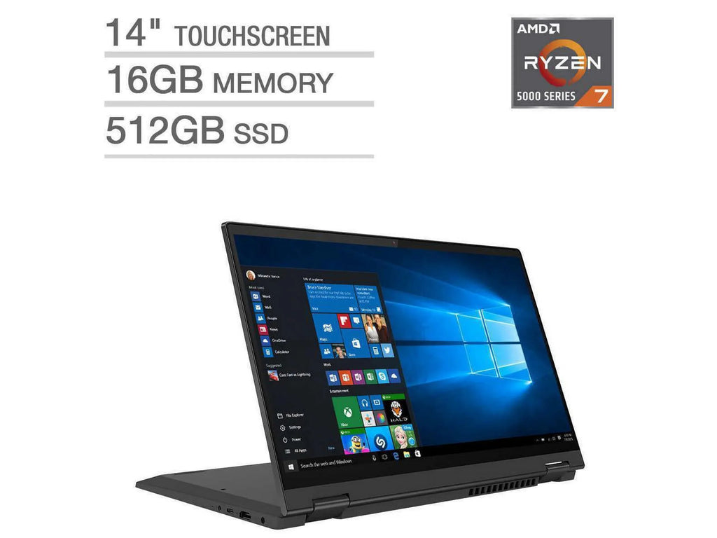 Flex SSD 16 82HU002YUS FHD 2-in-1 Good) R7-5700U LENOVO TOUCH 512GB 14" 5 (Refurbished: Pre-Owned