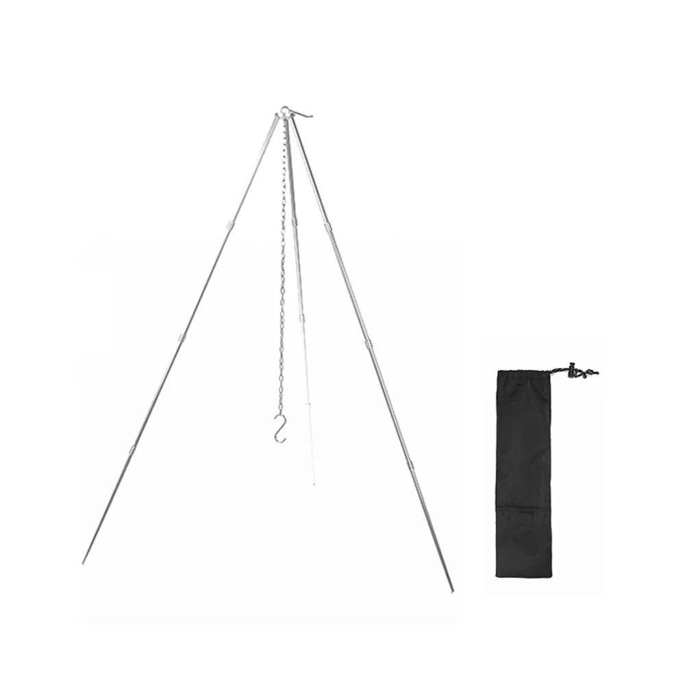 Pot Bracket Detachable Aluminum Stand Bonfire Portable Campfire Folding Alloy Arealer Camping BBQ Rack Hung Tripod Picnic for