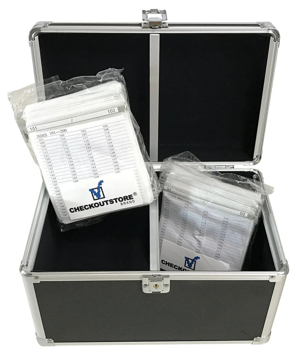 200 Aluminum Storage Black CD/DVD Sleeves Discs) Hanging (Holds Box CheckOutStore