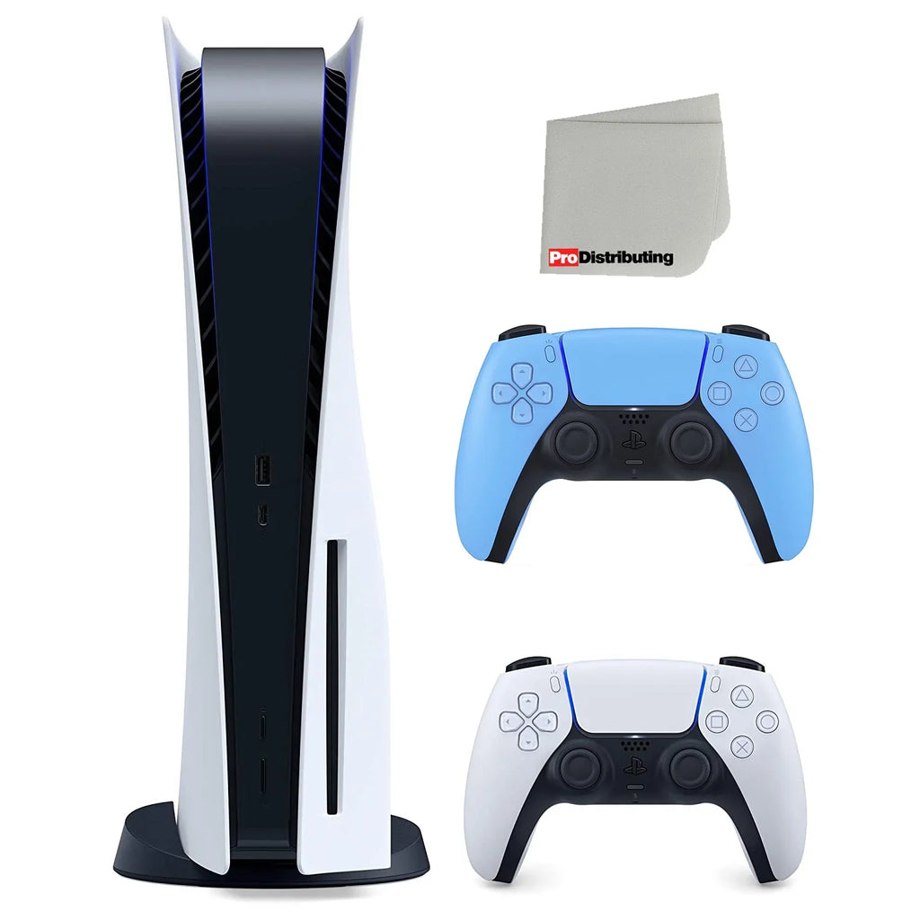 Extra Import Disc 5 Japan with (Sony Disc) Version Sony Controller PS5 and Playstation Cleaning Starlight Cloth Blue