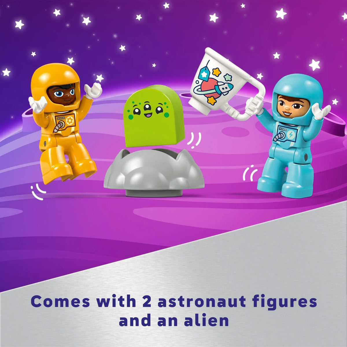 Educational Skills, Fine 3-Year-Olds DUPLO in Ship Space Adventure Rocket 10422 1 LEGO for Learning Discovery and Toy 3 Motor Kids’ Develops Set, Shuttle Preschool Kids Up, Building Space and