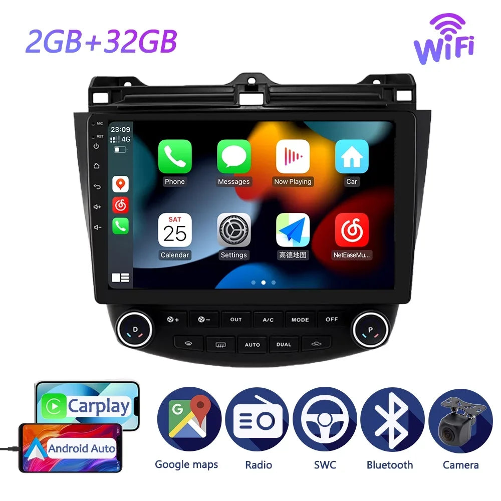 Auto Multimedia With Android Android Carplay 2008 Accord For - Touch Stereo Player Screen 2002 Honda 7 Car Car
