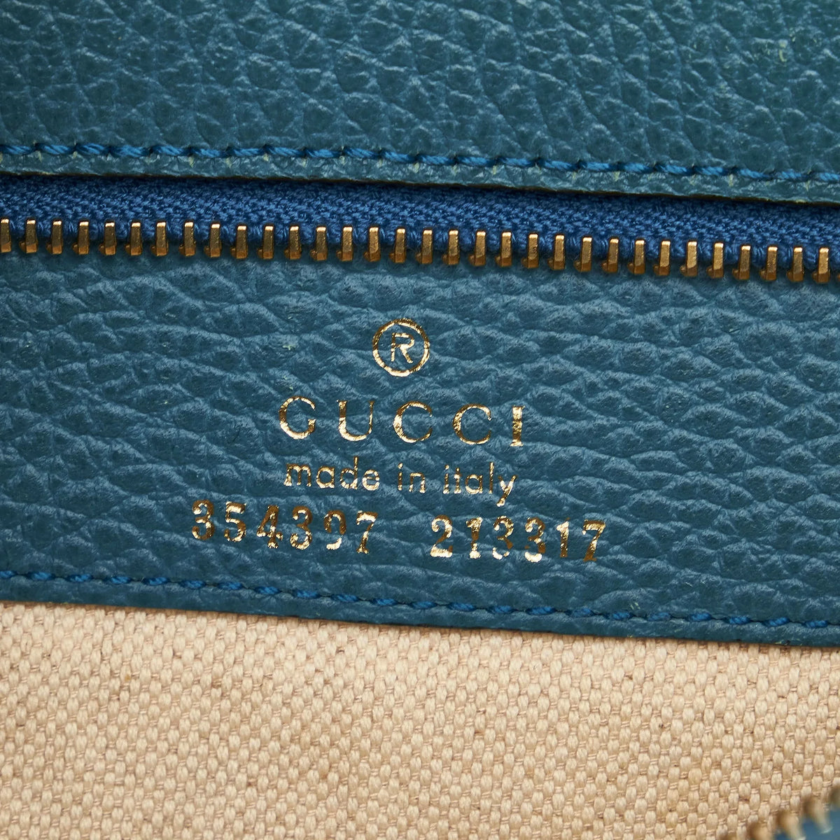 Swing Tote Blue Calf Women Bag Authenticated Leather Pre-Owned Medium (Good) Gucci