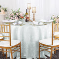 '- Table Damask Linens Cover Polyester Round 108" White Tablecloth Wedding Jacquard Linens Inc.