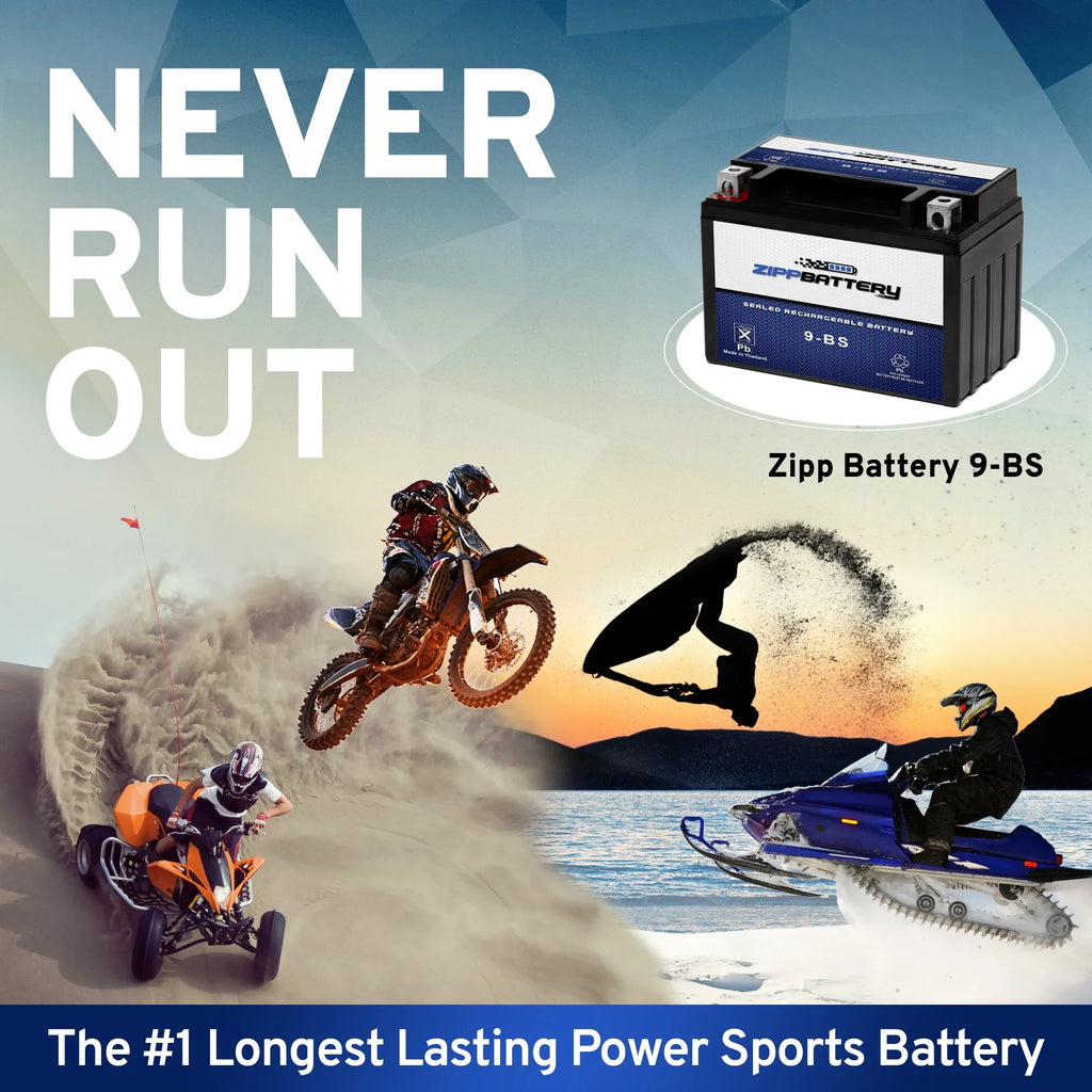 Trx400Ex for Atv Honda Sportrax Zipp Battery Battery 400Cc Ytx9-Bs 2001 Fourtrax