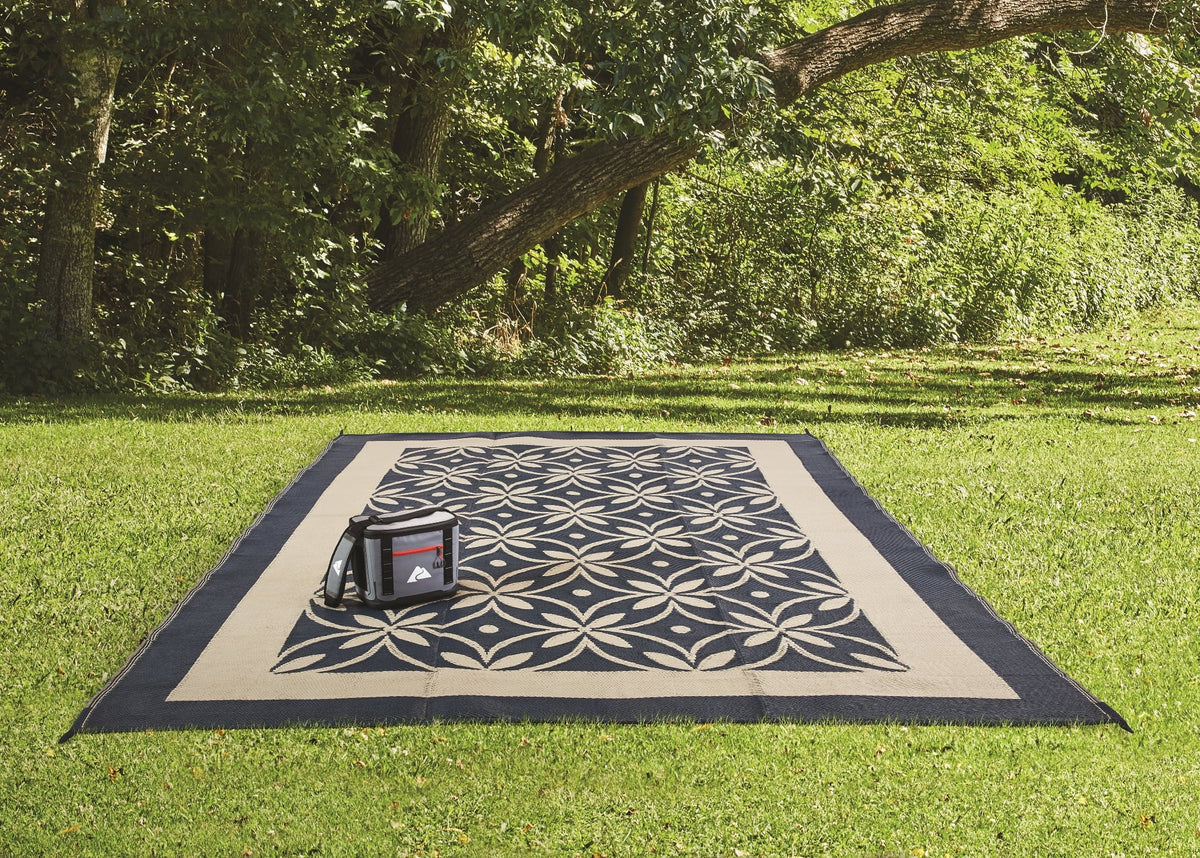 / Good RV RV 9x12ft Flower Garden and for Auto Tan Mat, Patios Blue Drive Design Reversible Patio