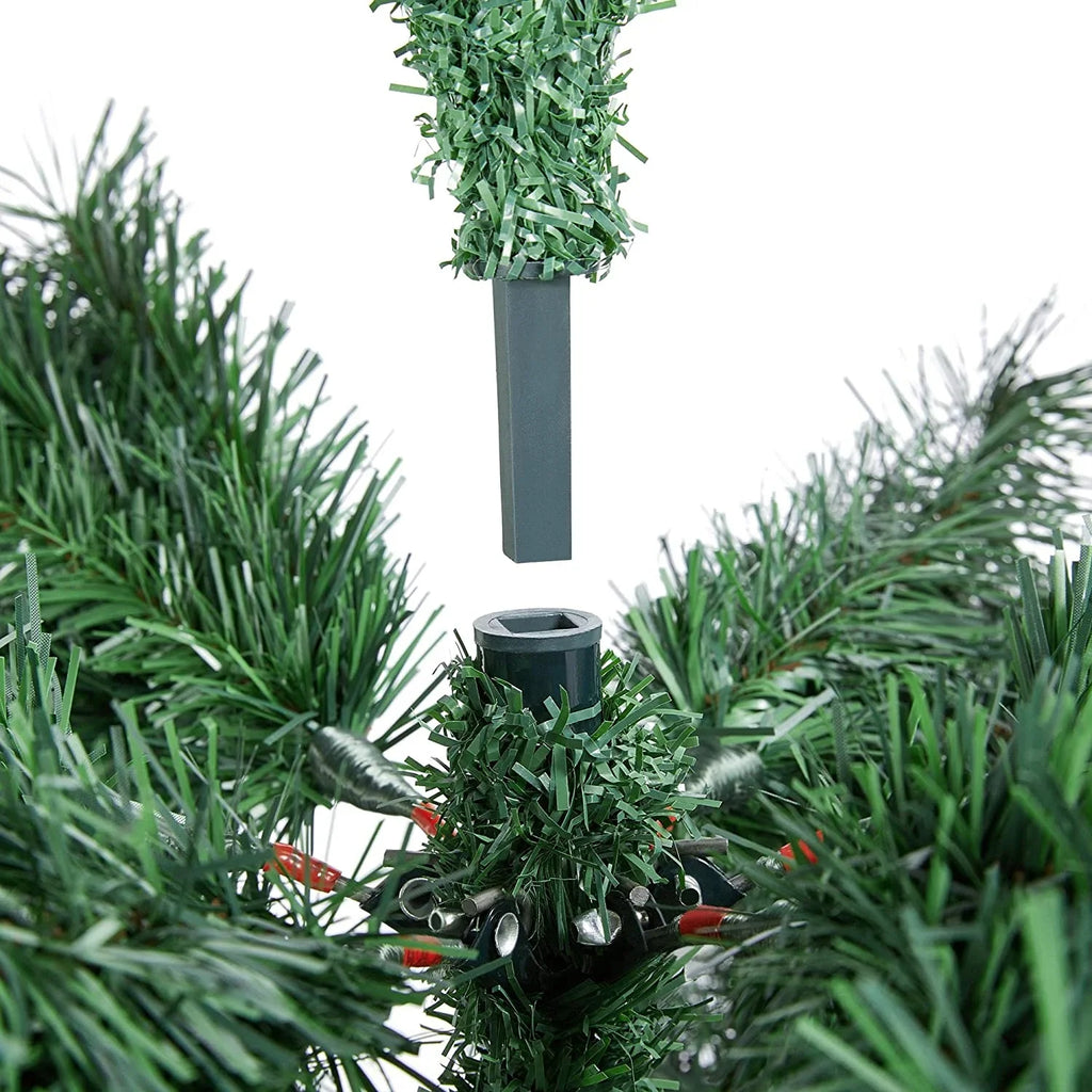 Kingswood Decoration Includes Foldable 7.5Ft Tree Stand Christmas Holiday Tree, Fir Slim Pencil Green Tree Artificial