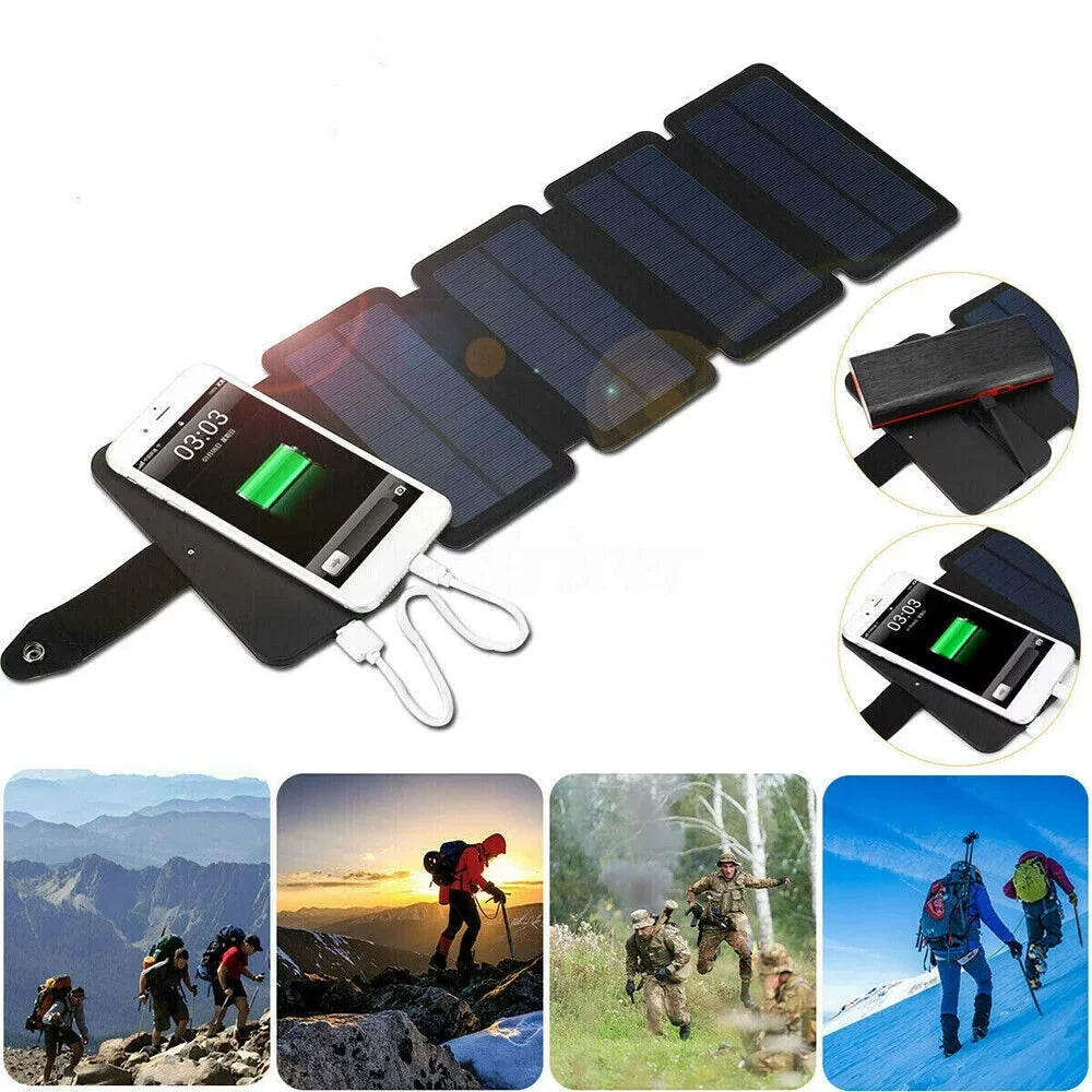 Charger Camping Solar Bank Power Waterproof Portable Panel Phone Mobile Outdoor JLLOM