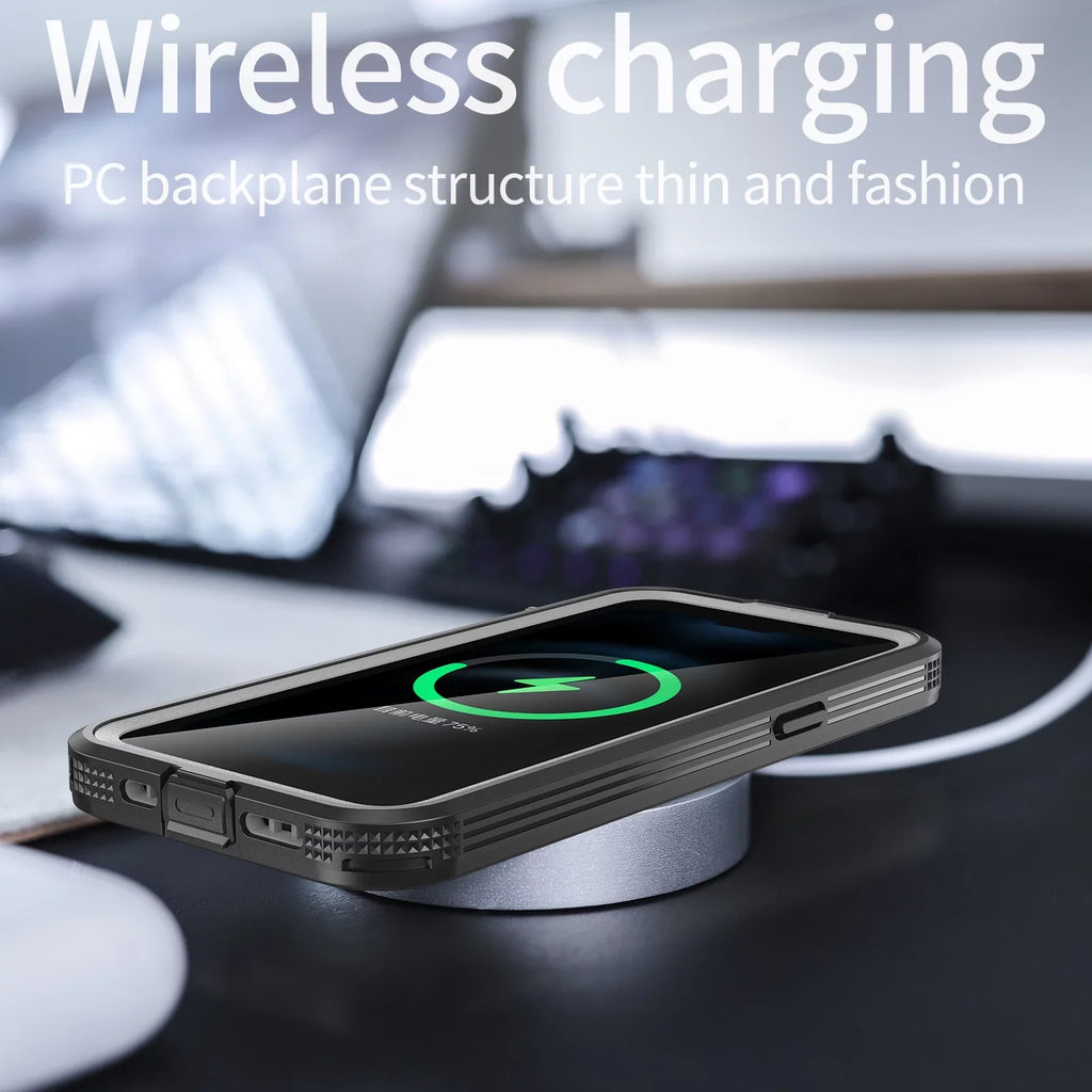 '- Military 6H for iPhone Pro Protector for Built-in 14 with 6.1" Pro [Real Underwater][14FT Case MagSafe] Screen iPhone 360][IP68 Dropproof][Dustproof][Compatible 14 Waterproof, Black