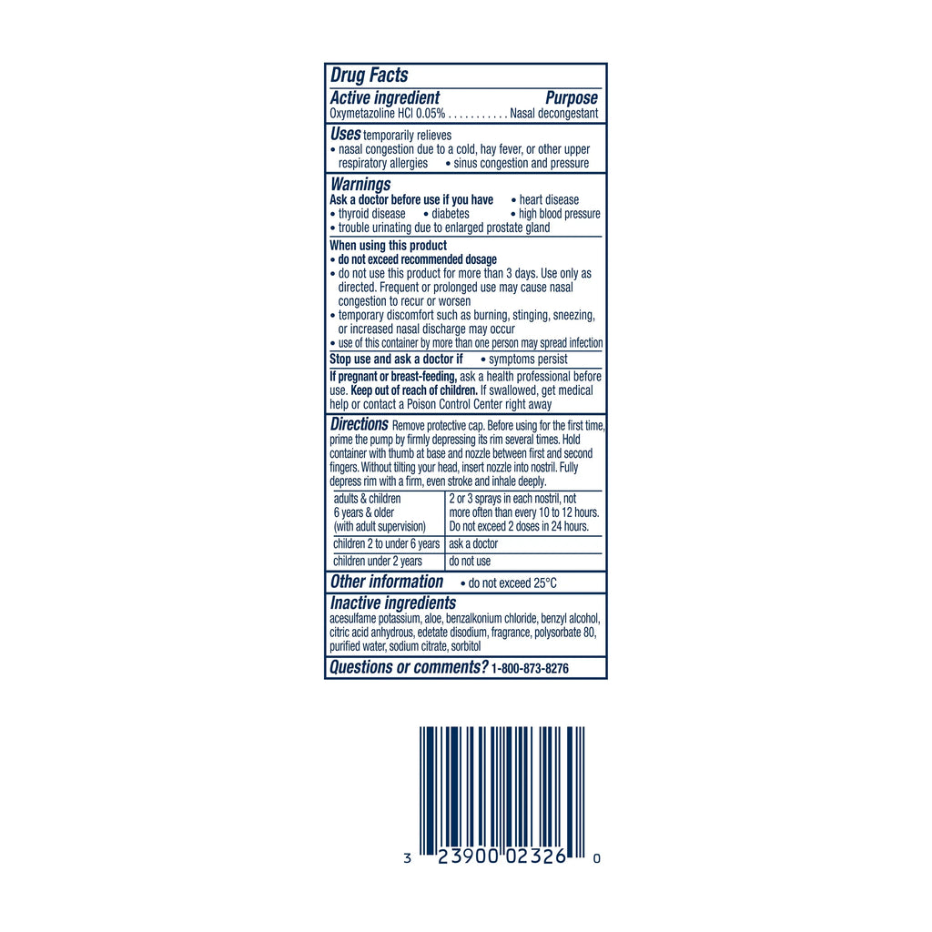 0.5 Aloe 3 Each Vicks Ounces Moisturizing Mist, Severe Ultra Pack Sinex Fine