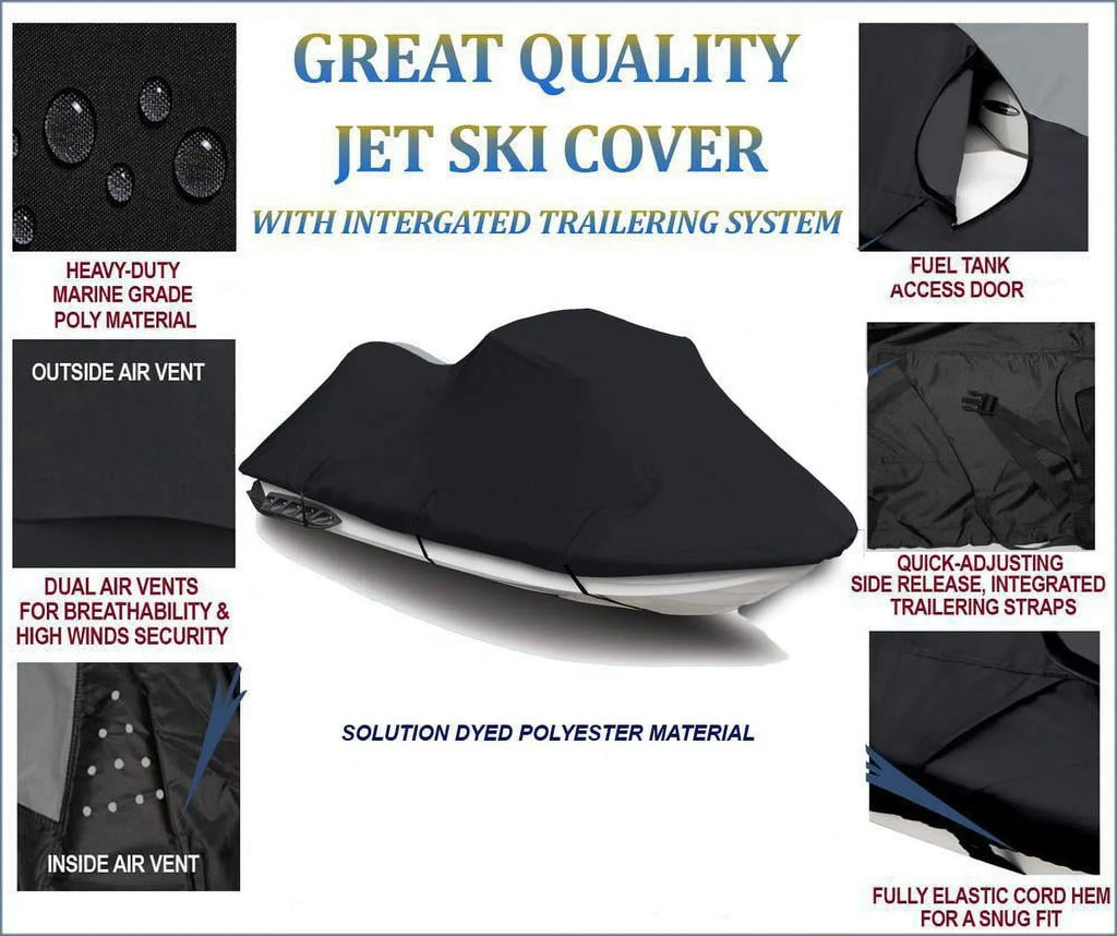 Ski PWC WaveRunner Yamaha 2000 1998 BLACK 800R GP for DENIER Cover Seater 1999 for Jet JetSki Compatible 600 Cover 2 Compatible