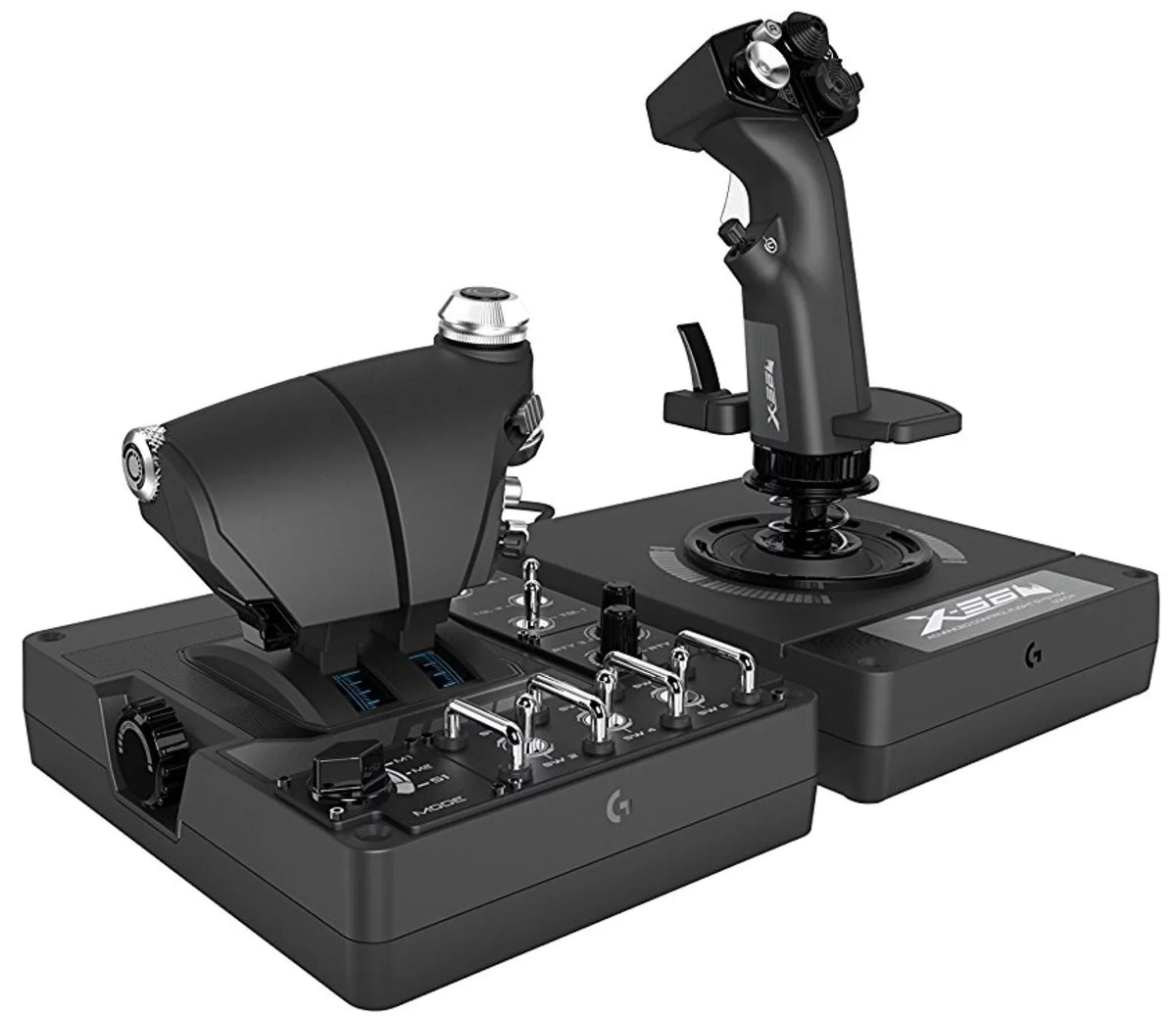 Joystick Flight Controller Throttle - G H.O.T.A.S X56 Simulator Black PC for Game Logitech and