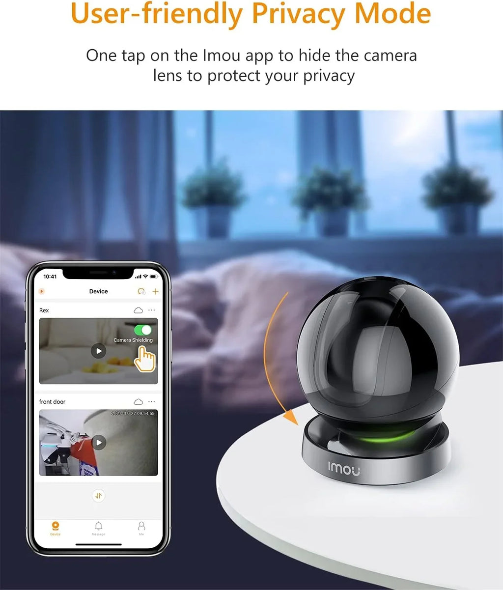 Audio, Camera Rex & Spotlight Degree Camera Camera 1080P Siren Port, Only) Vision, Smart Tracking, Smart 2-Way Imou View Indoor and Detection, Security with (2.4G 2MP Ethernet WiFi Sound 360 Night