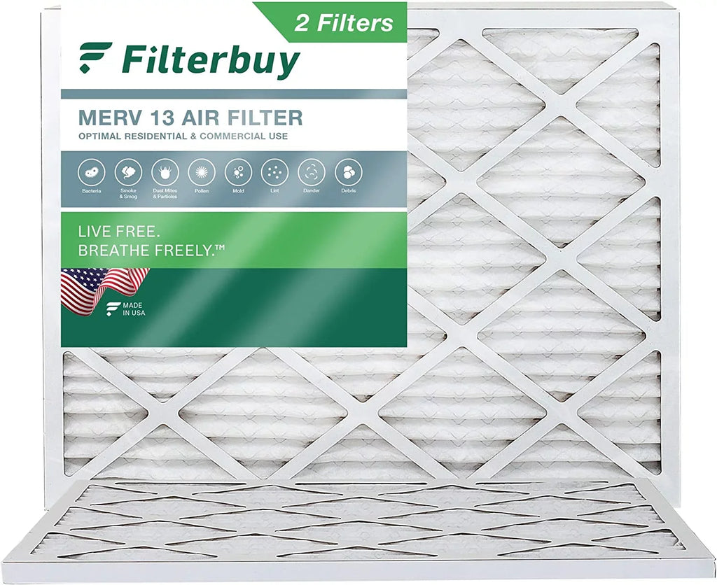 Pleated (2-Pack) Filters HVAC Furnace Air 25x32x1 AC MERV Filterbuy 13