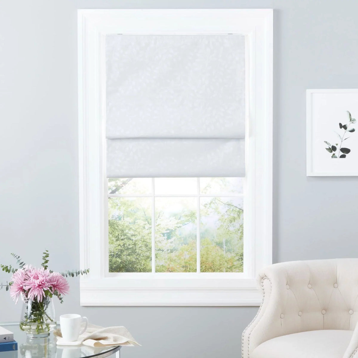 Bolan Roman 64", Blackout White Home Botanical 23"x Exclusive Shade, Total