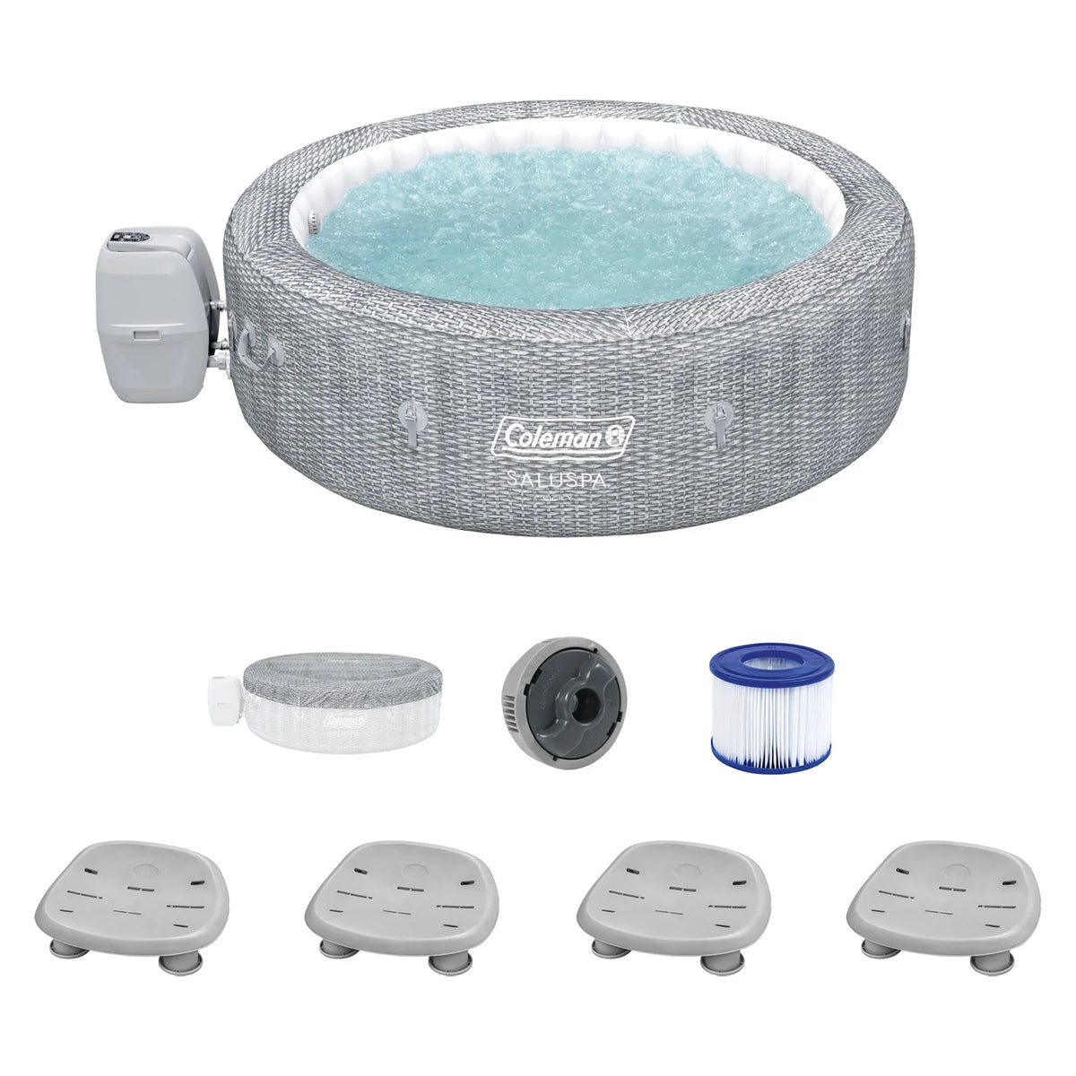 Bestway Hot Pool SaluSpa of 4 Seat Coleman AirJet Sicily Tub Spa & w/Set