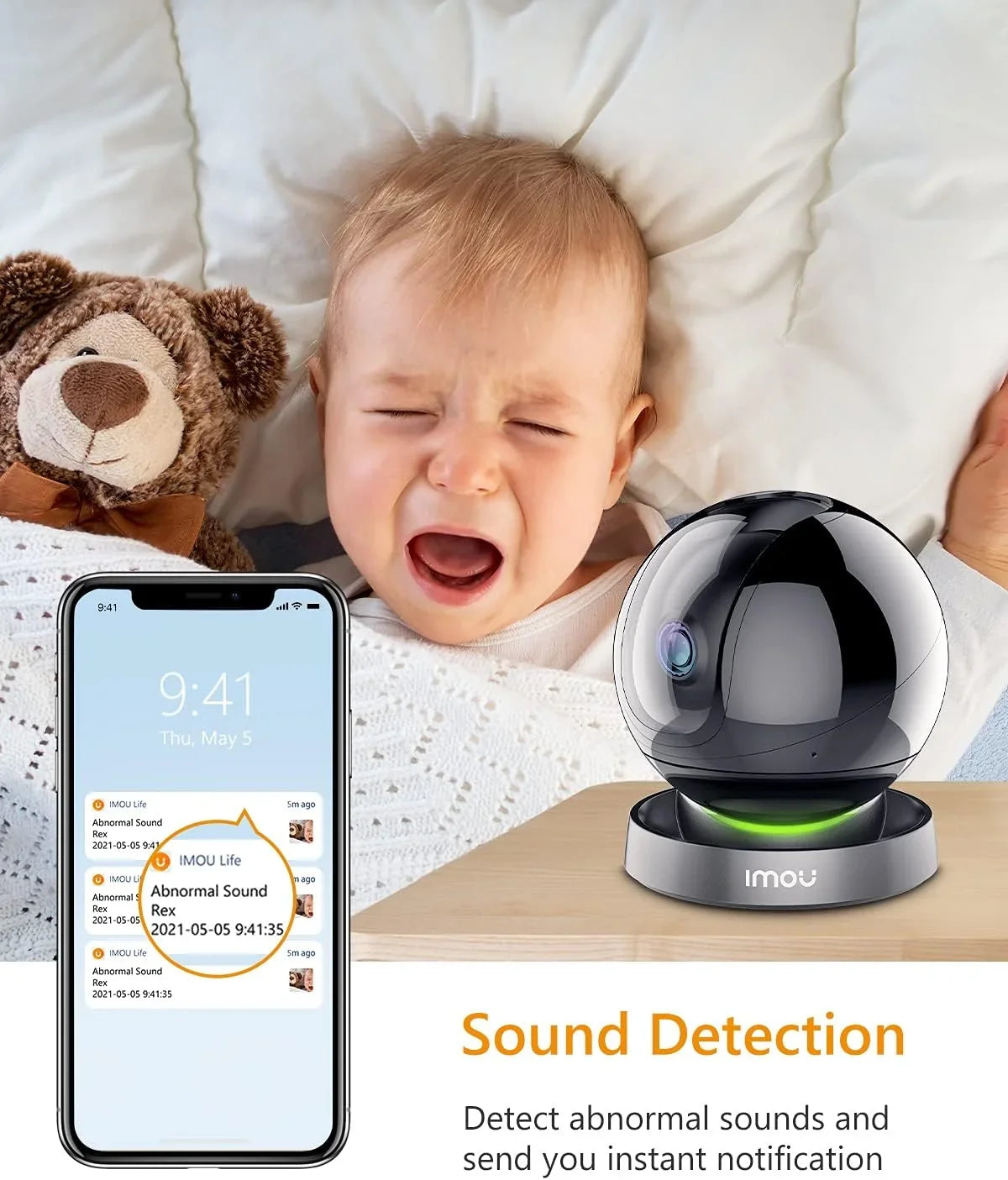Audio, Camera Rex & Spotlight Degree Camera Camera 1080P Siren Port, Only) Vision, Smart Tracking, Smart 2-Way Imou View Indoor and Detection, Security with (2.4G 2MP Ethernet WiFi Sound 360 Night