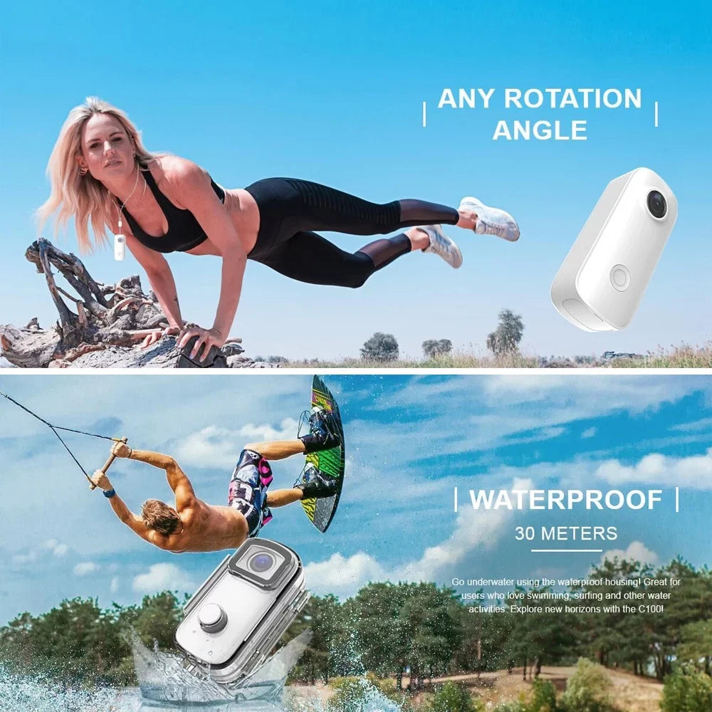 Connection C100 1080P30fps with 30M Sharing Waterproof Waterproof Magnetic Back Battery Case Built-in SJCAM Action APP WiFi Video Body Clip Digital Lanyard