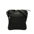 Web GG Bag Authenticated Fabric Nylon (Good) Crossbody Black Crossbody Pre-Owned Gucci Unisex