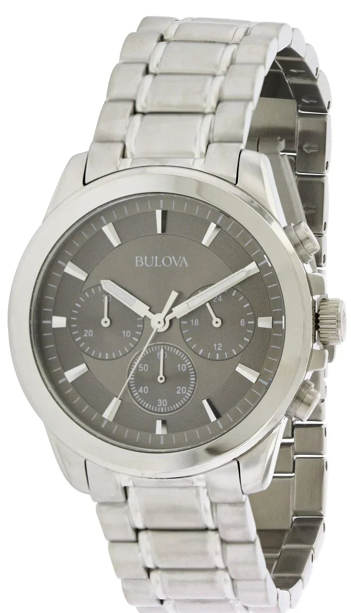 Stainless Bulova Steel Mens Watch Chronograph 96A180