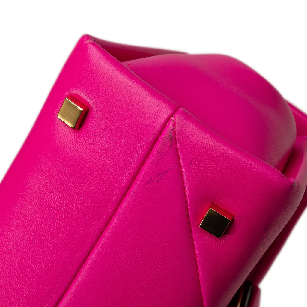 Satchel Unisex Pre-Owned Stud Pink Valentino One Authenticated Mini Leather (Good) Calf