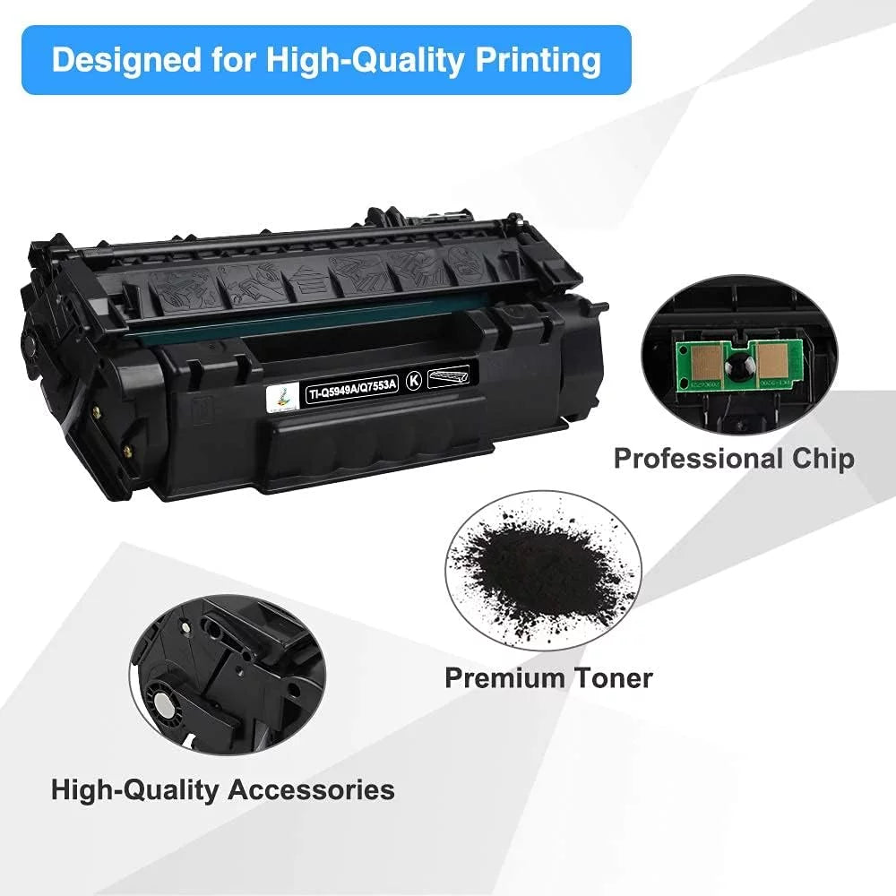 Toner P2015dn for Yield HP for 49A Black 49A 53A LaserJet 3390 1320 Cartridges Ink 53A 1320N Q5949A Q5949X Compatible 1320TN Printer 1320NW 49X 2-Pack P2015 High Q7553A HP