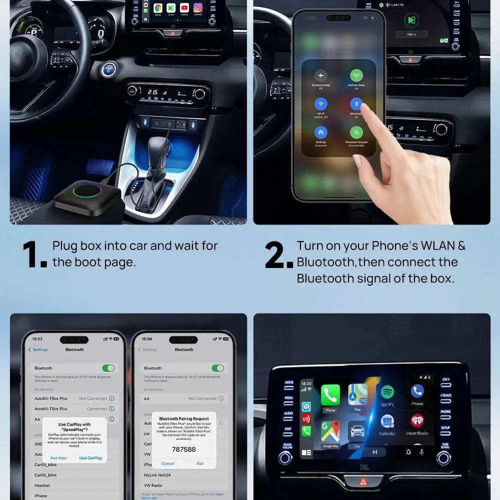 CarPlay & Netflix 13 Led Android Wireless QCM6225 Auto Apple For Accessories Smart Ai Car Tv Youtube Android Carlinkit Box Box